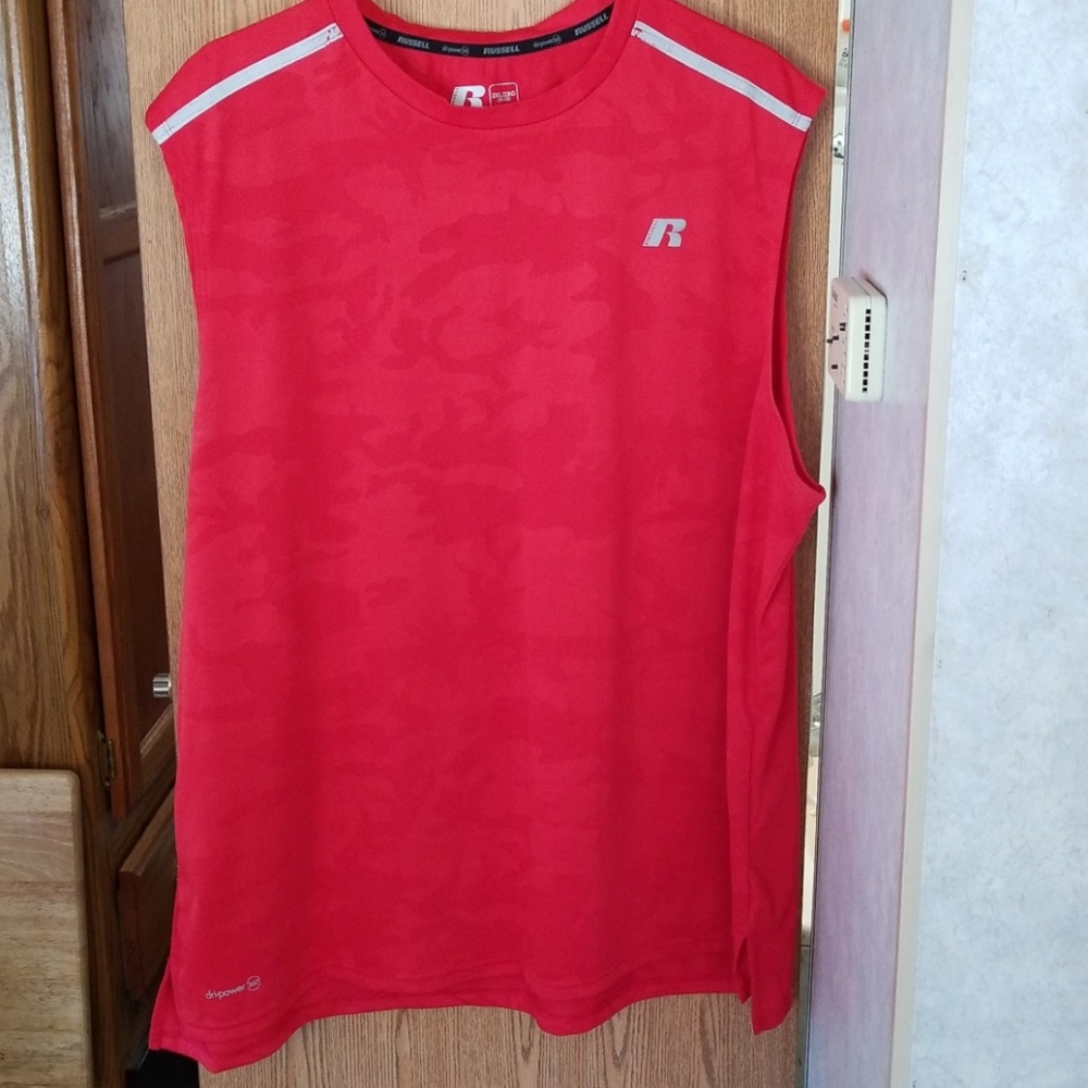 Men's red tank top by Russell